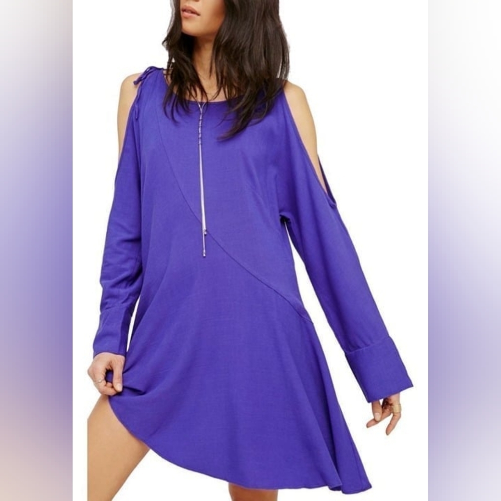 Free People Violet Cold Shoulder Tunuc Size S